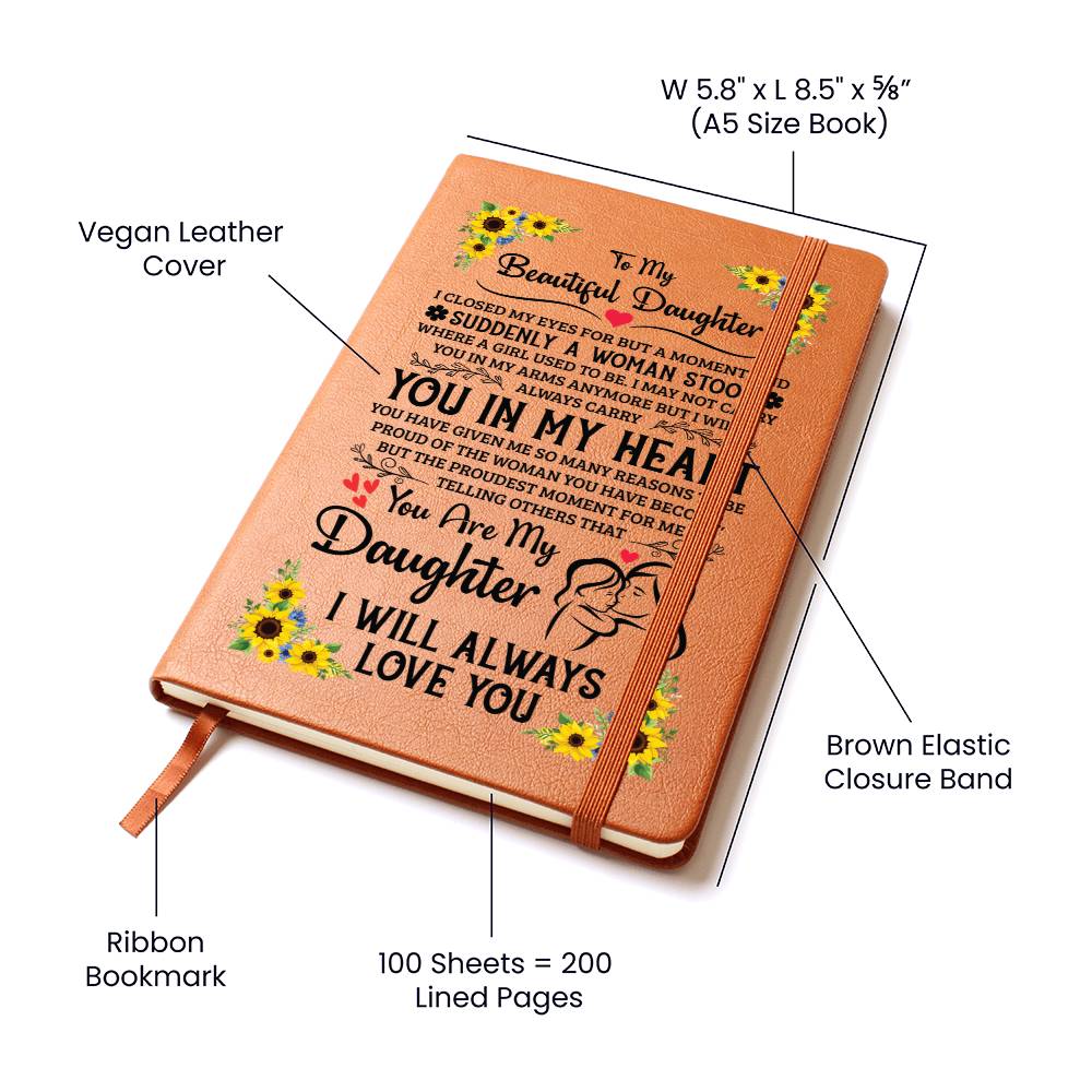 To My Daughter Proud Leather Journal
