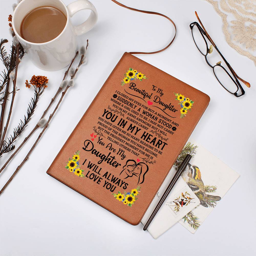To My Daughter Proud Leather Journal