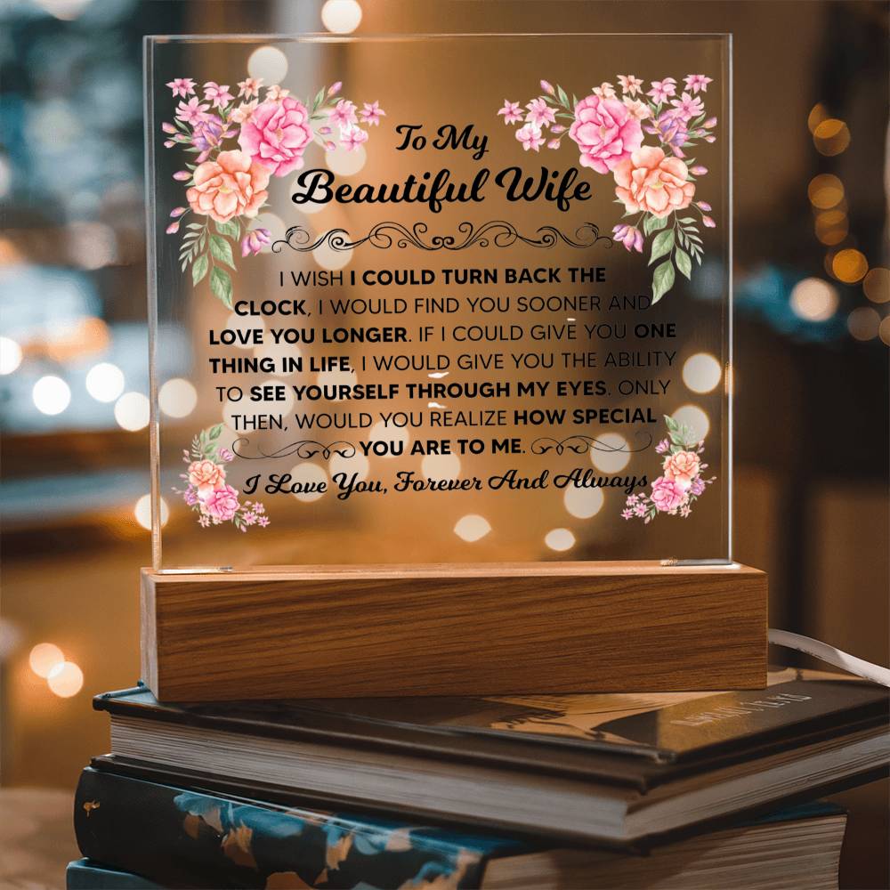 To My Beautiful Wife Square Acrylic Plaque