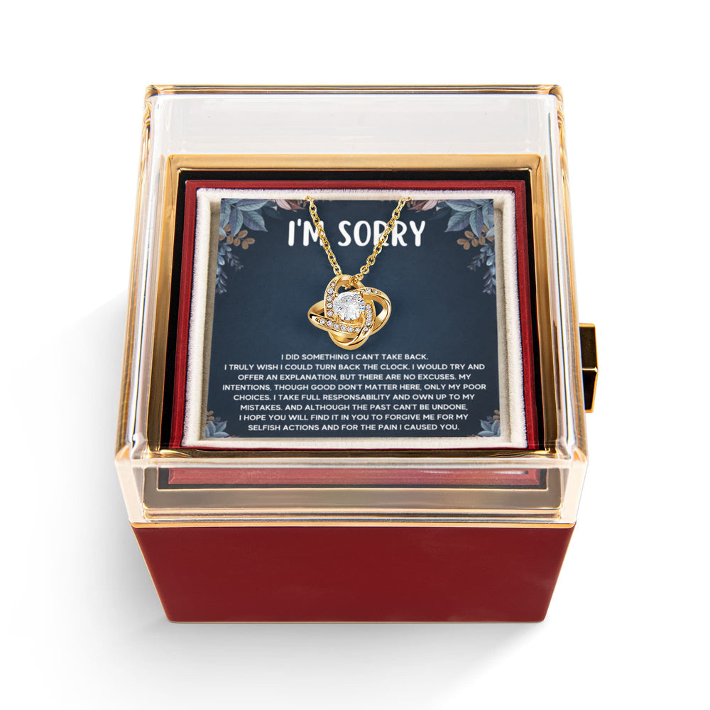I'm Sorry Gifts For Her - Love Knot with Rotating Rose Gift Box